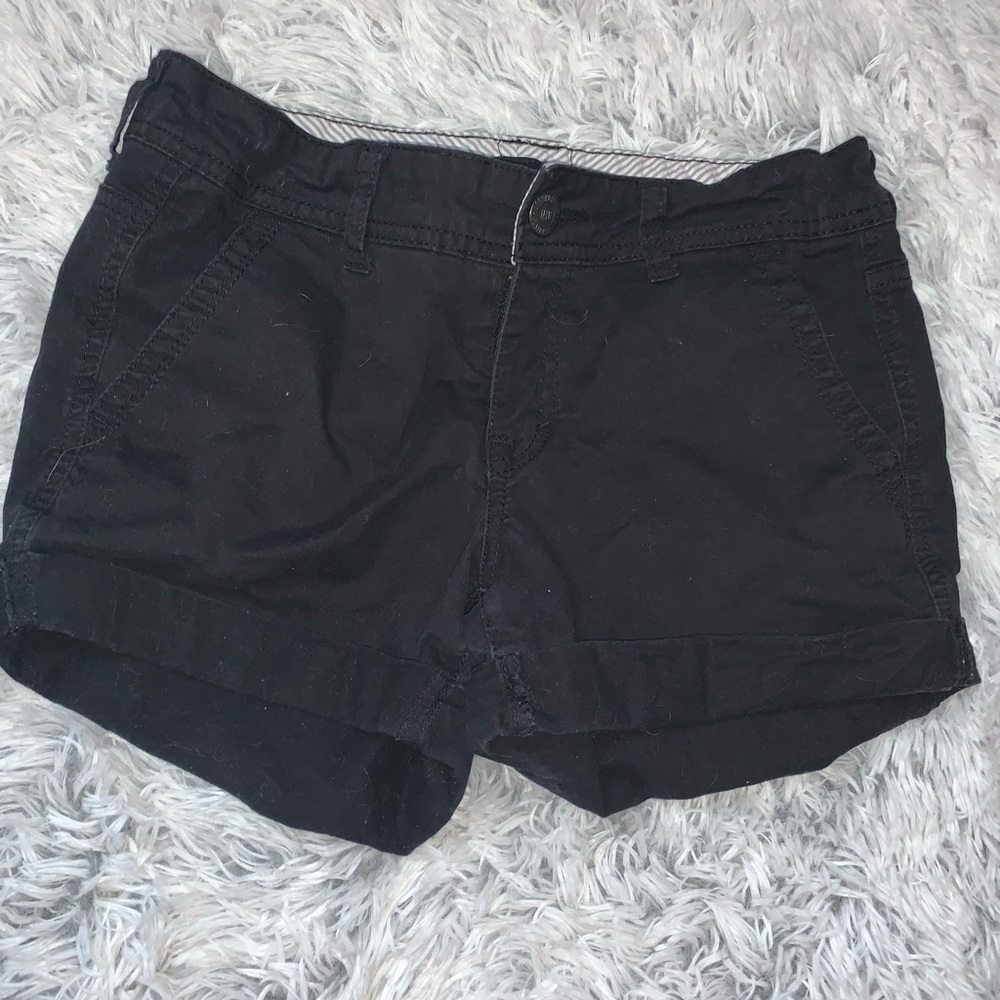 black jean shorts